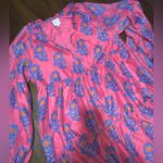 J. marie piper long sleeve dress pink silk blend casual ruffle fall $130 preppy Blue Size M Photo 3