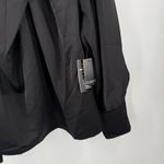 Eloquii Blouse Size 22 NWT Satin Drape Neck Black Plus Curvy Cocktail Office Top Photo 8