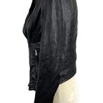 Lucky Brand  Black Soft Lamb Leather Moto Biker Asymmetrical Zip Jacket Size XS Photo 7