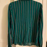 Lefties Green Striped Button Up Shirt Size L Photo 4