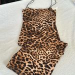 Naked Wardrobe  Sultry Dress Leopard Midi Square Neck Spaghetti Strap, Small, $98 Photo 3