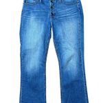 J. Crew Size 30 Jeans High Rise Crop Flare Exposed Button Up Medium Wash Women’s Blue Photo 2
