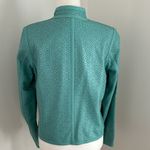 DD Collection Aqua Pierced Leather Jacket sz 10 Blue Photo 4