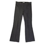 Anthropologie  Essential Cropped Flare Pants Black White Diamond Polka Dot Small Photo 2