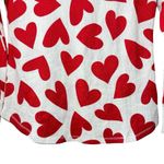 Old Navy Thermal Long Sleeve Top Women's M Cream Red Heart Print Cozy Loungecore Photo 5