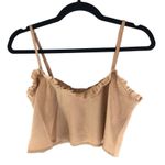 Princess Polly Womens Levi Crop Top Cami Satin Ruffle Beige 0 Photo 2