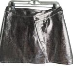 Torn By Ronny Kobo Women's Silver Metallic Mini Skirt Size M Party Photo 2