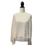 HAZEL Lace Blouse Peasant Shirt Boho Top Color Crochet Ivory lagenlook Size M Photo 1