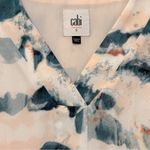 CAbi ‎ Teal Green And Cream/Pink Gelato Watercolor Blouse XS #5035 Photo 3