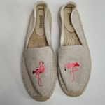 Soludos  ESPADRILLE FLAMINGO EMBROIDERED SMOKING SLIPPERS IN BEIGE 8 REVOLVE Photo 1