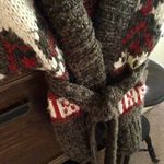 Abercrombie & Fitch Knit Cardigan with Red and White Patterns - M Photo 4