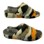 UGG  Fluff Yeah Slide Cali Collage Olive Green Camo Slippers Platform Womens 8 Photo 0