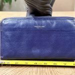 Isaac Mizrahi Women's Leather Wallet Navy Blue Zip Up Photo 6