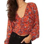 Free People Final Rose Blouse In Rust Combo Size XS NWT $98 Photo 0