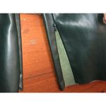 ZARA  Green Faux Leather Leggings High Rise Ankle Zippers Photo 9