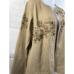 Laura Ashley Laura Ashley Jacket Women's Small Beige Cotton. Open Front Beaded Embroidered Photo 1