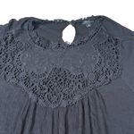 Torrid  Black Lace Up Lace Round Neck Boho Top Sz 4 Photo 1
