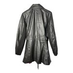 Therapy Black Faux Leather Belted Trench Coat Jacket Collar Women Size 14/16 Size 1X Photo 3