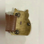 Vintage‎ Owl Buckle Metal Inlaid Stones in Belt Size L Brown Size L Photo 4