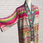Johnny Was  Reversible Embroidered Patchwork Kimono Jacket XS Fits up to M Photo 0