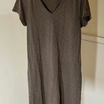 Dylan  EUC Women's 100% Cotton Short Sleeve V-Neck Brown/Tan Dress Size S Photo 0