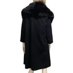 Vintage CAPELLA A Luxurious Fabric Fur Collar Black Open front Long Coat Size undefined Photo 2