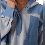 Free People  | oversized corie sweatshirt | size medium baby blue sweatshirt Photo 1
