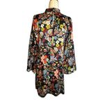 Cousin Earl Floral Long Sleeve Dress Keyhole Front Flowy Bell Sleeve Small R7109 Black Photo 10