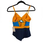 Nwt Flagpole Swim Joellen Colorblock One Piece Swimsuit Orange Size M Photo 2