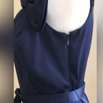 Eliza J  Satin Bodycon purple Blue 1 Shoulder Bow SZ S 8 runs small Belt … Photo 3