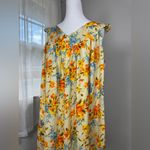 Vintage ‘70s Yellow, Orange & Blue Cap Sleeve V Photo 1