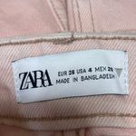 ZARA Women's Pink High Waisted Raw Hem Frayed Cut Off Denim Jean Shorts Size 4 Photo 3