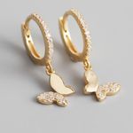 ⭐️new/ Huggies With CZ Butterfly 🦋 Charms Photo 1