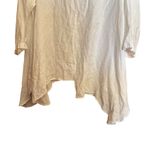 Chalet Tunic Top Womens Medium Ivory Cowl Neck Lagenlook Asymmetrical Blouse Photo 3