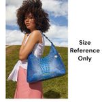 Brahmin Tabitha Melbourne Leather Shoulder Bag Aqua Blue Croc Embossed Photo 12