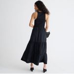 J.Crew Vintage rib high neck cutaway tank dress with poplin skirt Black XL NWT Photo 3