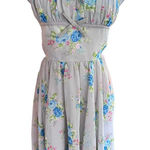 Hell Bunny  Gray Floral Sleeveless Vintage Chiffon Roslyn Dress Size Small Photo 0