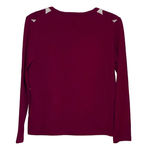 kim rogers  Petite Signature Women's‎ Arygle Red White V-Neck Sweater Size PS Photo 1