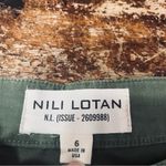 NILI LOTAN $345 Jenna Pant in Camo Green Flat Front Low Photo 6