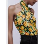 ZARA NWT  Floral Twist Neck Halter Bodysuit Photo 1