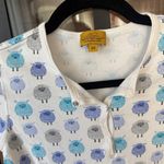Roller Rabbit  henley pajamas top pima long sleeve sheep print cotton pjs tee Photo 2