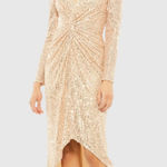 Mac Duggal – Gold Sequin Party Dress – Style 26549 – Size 2 – Holiday NYE Photo 0