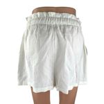 Pull & Bear  Women's White High Rise Drawstring Mini Wide Leg Paperbag Shorts L Photo 1