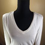 Pact  Womens V-Neck Long Sleeve‎ T-Shirt Organic Cotton White Top Photo 1