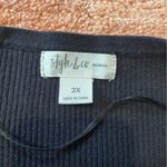 Style & Co Embroidered black jersey blouse Photo 2