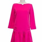 Victoria Beckham XS  Pink Peplum Long Sleeve Dress Photo 1
