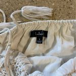 NWOT Lulus Santorini Scene White Metallic Gold Swiss Dot Lace Maxi Dress Photo 9