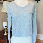 Esley  Light Gray Lightweight Long Sleeve Top Cropped Photo 0