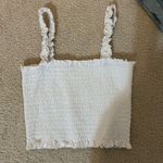 Me to We White Smocked Ruffle Strap Top Photo 0