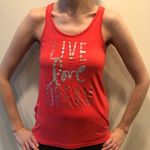 Aeropostale AERO "LIVE LOVE DREAM" Racerback Tank Top S SM Small Bright Red Pink Photo 0